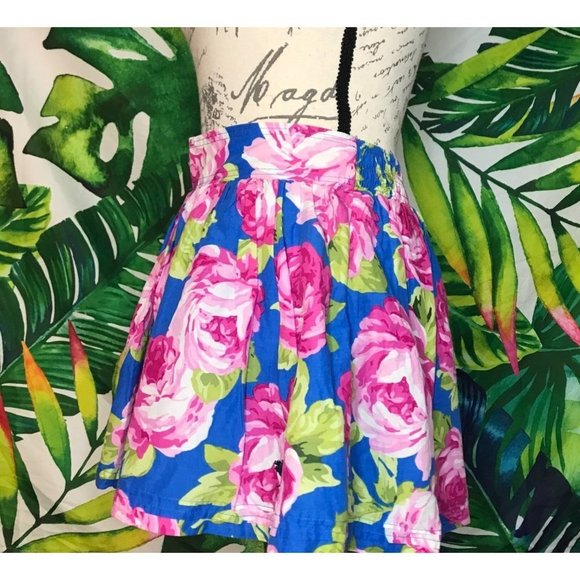 Abercrombie and Fitch Small Blue Pink Floral Aurora Disneybound Skirt - Picture 3 of 6